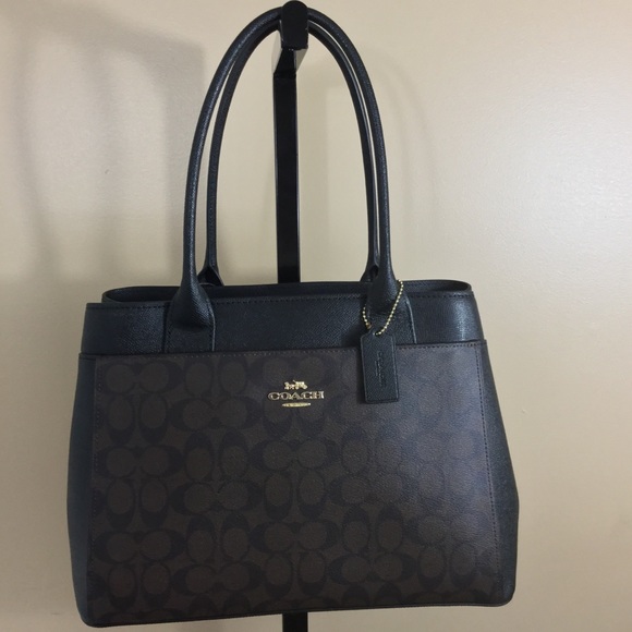 Coach Handbags - NWT🌹Stunning Brown/Black Compartment Coach Bag🌹